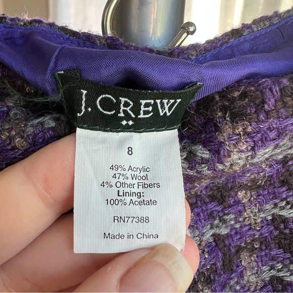 J. Crew Purple Tweed Mini Skirt - Picture 4 of 7